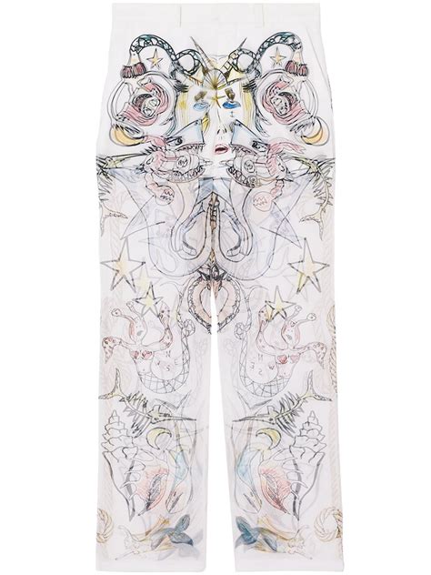 burberry sketch print pants|Burberry Marine Sketch Print Sheer Trousers .